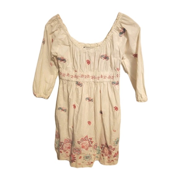 Gretchen Scott Designs Dresses & Skirts - Gretchen Scott Designs White Embroidered Boho Dress Sm Resort Wear Floral Beach